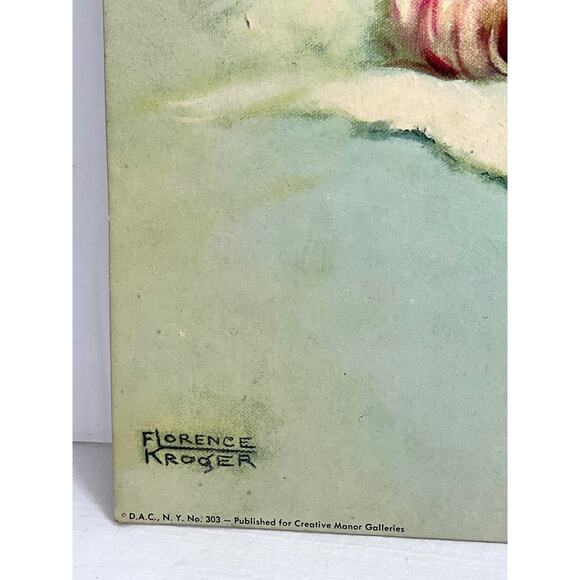 Vintage Florence Kroger Litho Print 11x14" Sweet Dreamer Baby Nursery Unisex - Picture 3 of 7